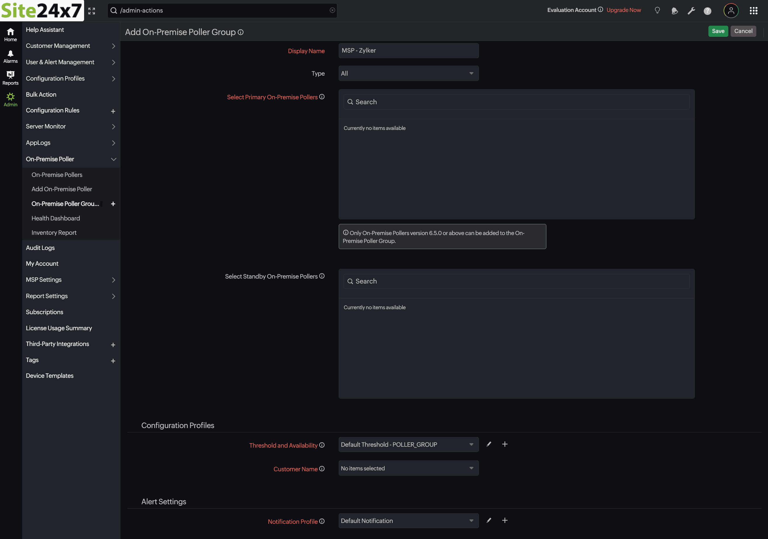 On-Premise Poller Group for MSP