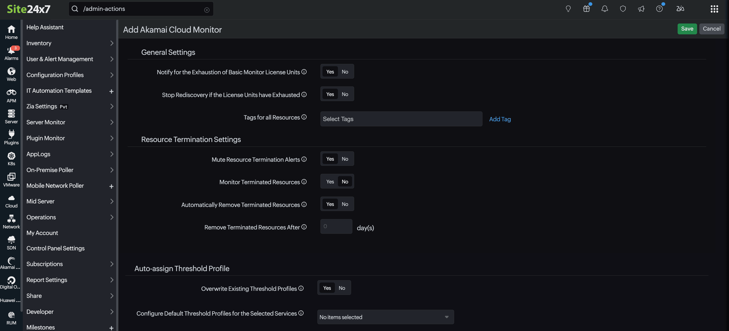 General settings
