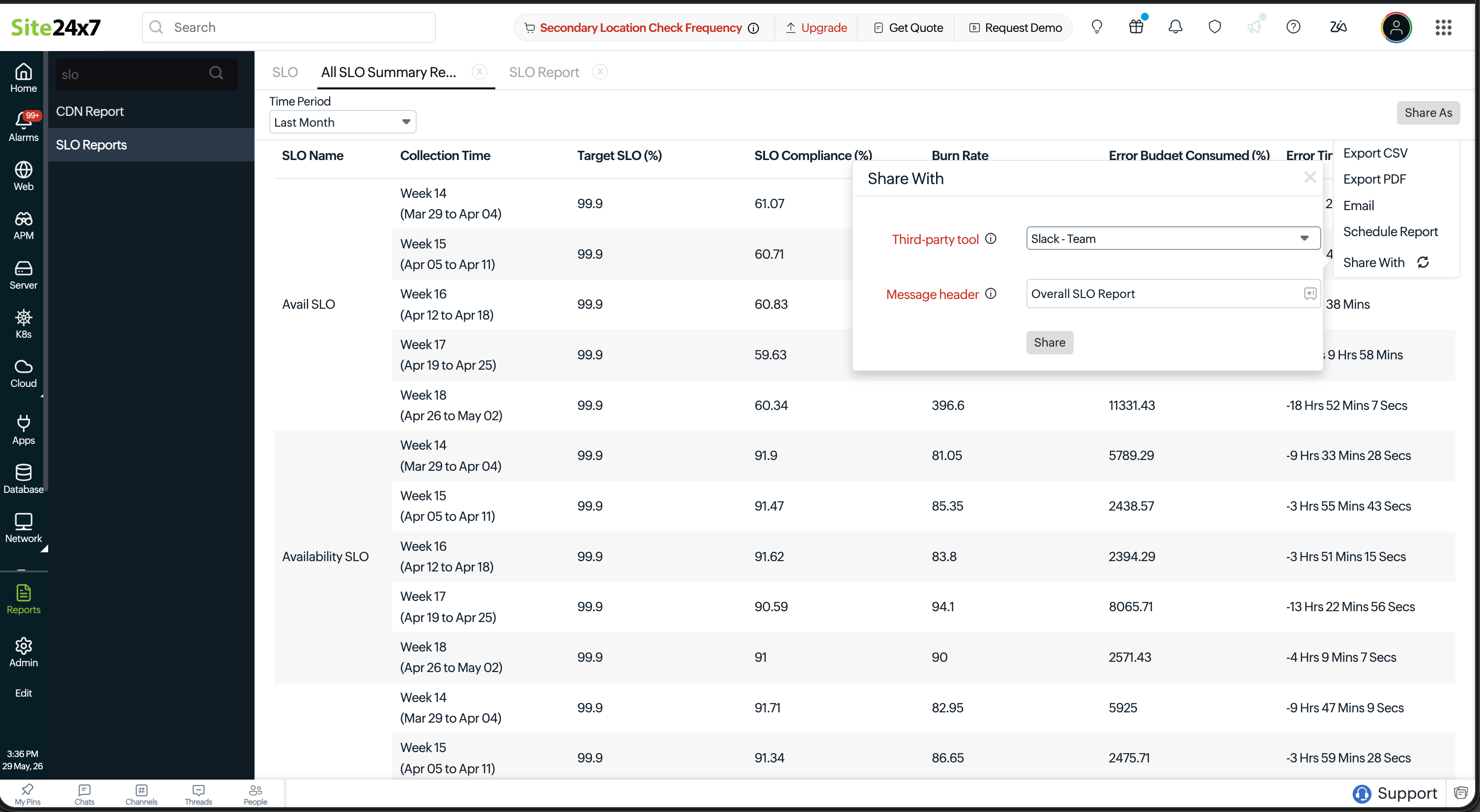 Share As option in report