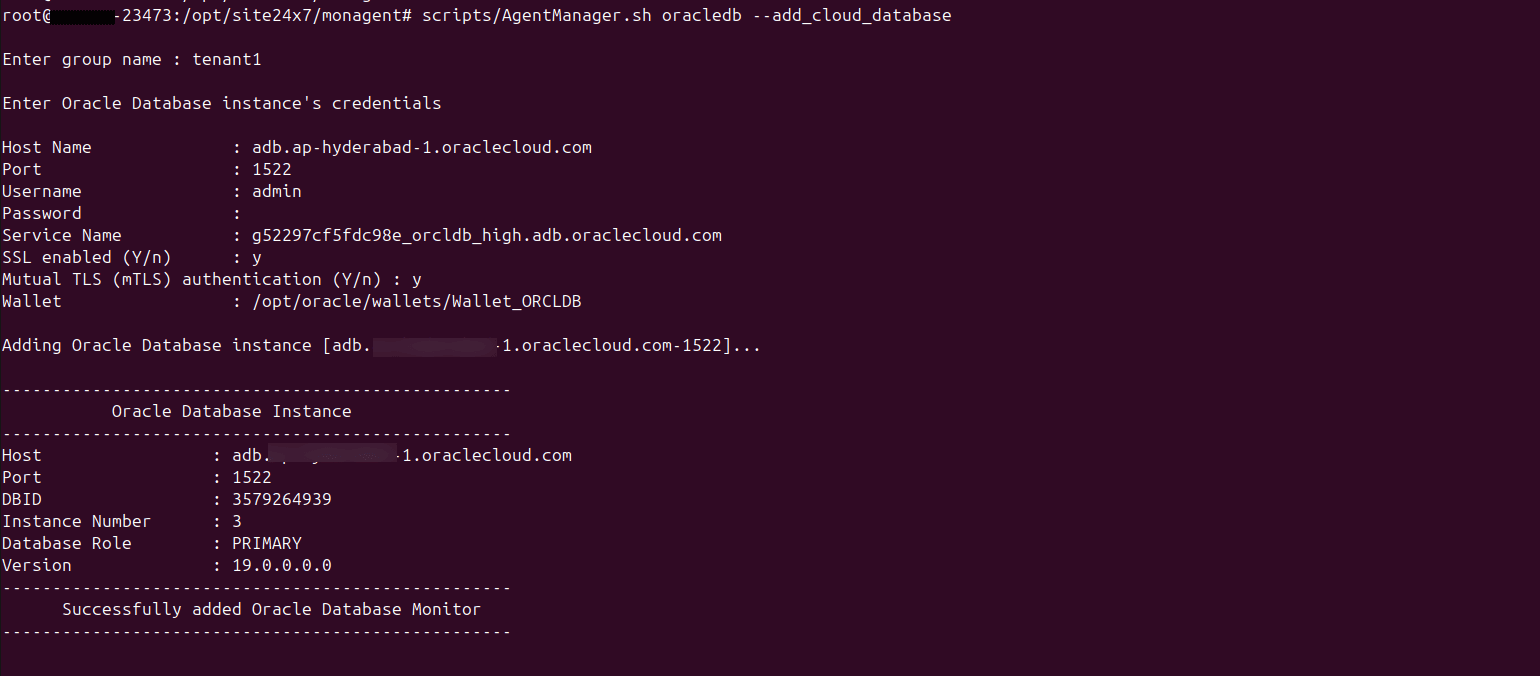 terminal window for oracle permissions
