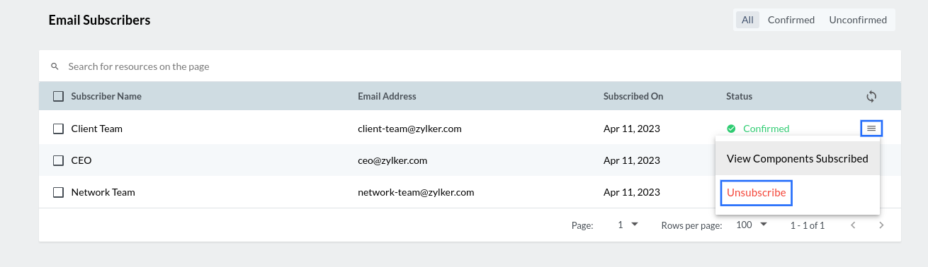 unsubscribe-hamburger Unsubscribe option in the hamburger
